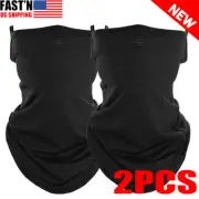 2PCS Face Mask Sun Shield Neck Gaiter Scarf UV Protection Bandana with Loops Ear