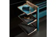 HIGOLD B Series Slide Out Wardrobe Storage Baskets - 3-Tier - Right Side Mount - Teal Finish