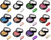 RoseFlower 12 Jars Chrome Nail Powder Metallic Mirror Effect 12 Colors Holographic Aurora Chameleon Pigment for Nail Art Nail Decoration Mermaid Unicorn Dipping Powder
