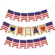 3 Pcs USA Patriotic Bunting American Flag Party Bunting 4th Of July Banner