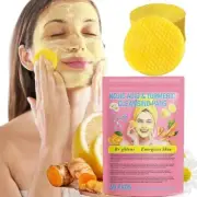 Turmeric Kojic Pads,40 Pcs Turmeric Cleansing Pads,Compressed Facial Sponges,Tur