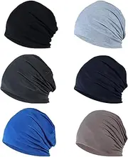 [XNHIU] 6Pcs Slouchy Beanies Hats Thin Beanie Dwarf Hats Unisex Hip-Hop Cap Multicolor Breathable Hat Costume Accessories