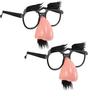 [ORFOFE] 2pcs Beard Glasses Halloween Party Accessory Halloween Sunglasses for Adults April Fools Day Glasses Funny Glasses for Adults Halloween Party Favors Glasses Plastic Black