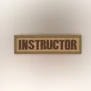 Instructor Patch — Badge Embroidered Hook and Loop — Green Army Military