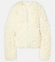 [Fforme] Fforme Van fringed wool-blend jacket AU 16 white