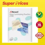 Rexel Gloss Laminating Pouch◉A4 75 Micron◉41621◉100 Pack◉Clear◉Document Protecti