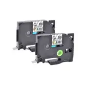 2PK Black on Starry Rainbow Clear Laser Label for Brother TZ-131L1 P-Touch 0.47"