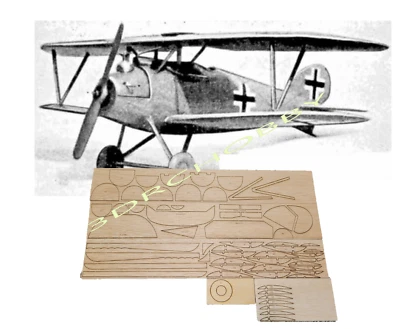 Albatros DV Biplane 30" Wingspan RC Airplane Kit Laser Cut Balsa & Ply Short Kit