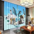 Animal Groups In Arctic 3D Blockout Photo Print Curtain Fabric Curtains Window