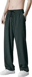 [Generic] Men's Baggy Sweatpants Active Workout Jogger Pants for Men with Pockets Wide Leg Drawstring Gym Running Pants