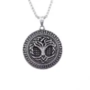 Mens Stainless Steel Viking Tree of Life Pendant Necklace Jewelry