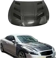 hood scoops for cars， Compatible For Infiniti G37 2 Door KZ Style Carbon Fiber Front Hood Bonnet