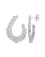 Diamond Select Cuts 14K 5.02 ct. tw. Diamond Leaf Clip-On Hoops