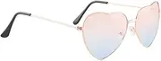 [Generic] Heart Frame Vintage Style Sunproof Heart Shaped Glasses Eye Protection Festival Accessories for Travelling Beach