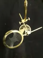 Vintage Adjustable Stand Magnifier Gifts Solid Brass Desktop Magnifying Glass