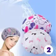 2PCS Extra Large Bath Caps For Hair Lengths Thicknesses Waterproof Shower Caps