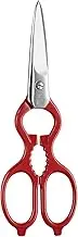 Zwilling Kitchen Shears, Multi-Purpose, Bottle Opener, Jar Lid Lifter, Dishwasher Safe, Heavy Duty, Forged Stainless Steel Blades, Red 7.9-inch