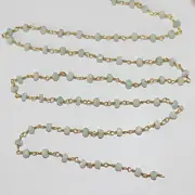 Natural Amazonite Bead Strand, 3-6mm Rondelle, Healing Crystal Chain, Jewelry
