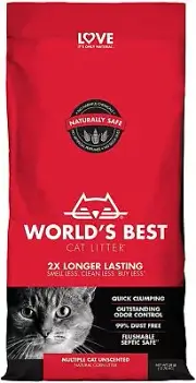 World's Best Cat Litter Multiple Cat Clumping Formula net weight 28 lbs