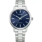 Citizen BJ6541-58L Eco-Drive Watch - Stainless Steel, Blue Dial, Solar Powered,