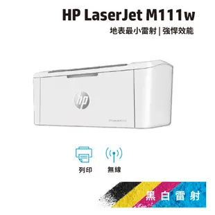 HP M111w M111【HP旗艦店+全新A級福利品】無線黑白雷射印表機【登錄加送禮券$200】取代M15w