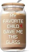 Mom Gifts Mothers Day Gifts for Mom from Daughter Son - My Favorite Child Gave Me This Glass - Funny Gifts Idea for Mama Grandma - Birthday Christmas Thanks Giving Gifts for Women 16 Oz Coffee Glass