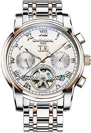 Men's Analog Luminous Stainless Steel Band Rome Numeral Automatic Mechanical Watch