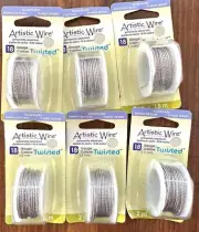 18g Twisted Stainless Steel Wire Artistic Wire Beadalon AWD18TSS02YD(6) Packages