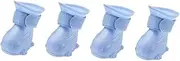 DRESSOOS 4pcs Waterproof Shoes Non- Slip Dog Shoes Dog Hiking Boots Dog Snow Boots Dog Paw Rain Boots Winter Pet Shoes Rainboot Dog Sock Shoes Dog Outdoor Shoes Puppy Boots Blue Step