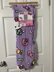 NWT HELLO KITTY Silk Plush Throw Blanket 50” x 70” Purple Candy