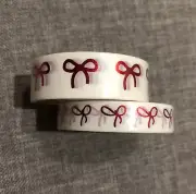 NEW Simply Gilded & OMWL Once More with Love Collab washi tape white w/ red bows