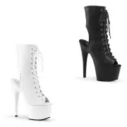 Pleaser shoes 7" Platform Pole Dancing Open Toe Side Zip Ankle Boot Adore1016