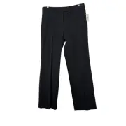 Talbots Womens Black Flat Front Pants Stretch Slash Pockets Straight 10P NWT