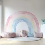 Pastel Rainbow Wall Decal | Watercolor Rainbow Nursery Sticker | Removable Wall