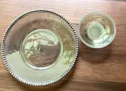 NEW SET Arte Italica "Splendore" Dipping Bowl Hand Blown Glass Pewter Rim Set