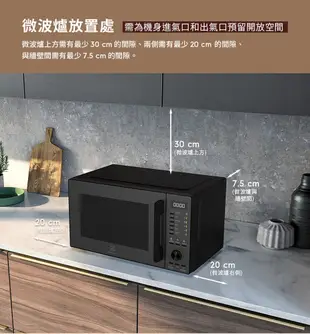 【Electrolux 伊萊克斯】25L獨立式燒烤微波爐 極致美味500 EMG25D22BM (9.2折)