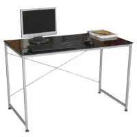 在飛比找momo購物網優惠-【美佳居】120x60/公分(強化玻璃)書桌/電腦桌(黑色)