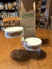 Vintage Pyrex STACK 'N' SEE - 4 Piece Canister Set Spice Of Life 16 oz & 48 oz.