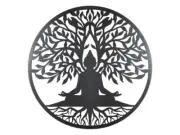 60cm Tree of Life Buddha Wall Art - Spiritual Metal Decor for Home