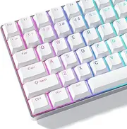 Womier Keycaps 60 75 100 Percent Cherry Key caps, Shine Through PBT Custom Keycap Doubleshot Keyboard Caps Set, Universal Compatiability for Cherry Gateron MX Switches Keyboard, White