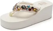 [TangDao] Women's Platform High Heel Outdoor Slippers With Rhinestones For Beach Summer