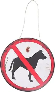 TOBBOMEY Vintage No Dog Trespassing Sign Decorative Dog Warning Sign for Lawn and Garden Outdoor Ornament Quick Installation Robust Durable Design