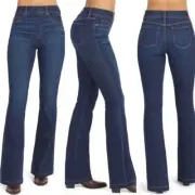 $148 New SPANX Flare Jean Midnight Shade Denim NWT Women’s Small Business Casual