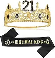 21st Birthday King Crown and Sash Set for Men