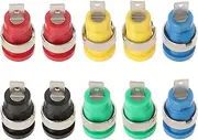 ECSiNG 10pcs 4mm Banana Plug 30V-60V 32A Panel Banana Test Socket Suitable for 12mm Hole Size Connection of Speakers Audio Power Amplifiers Audio Equipment 32x12mm Mixed Color