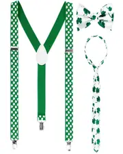 St Patricks Suspenders Tie Set