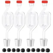 4PACK Twin Bubble Airlock Set, Fermentation Airlock,Brewing Airlocks Brew Kits A