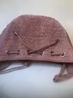 NEW FREE PEOPLE VINTAGE PINK CABANA WOVEN DRAWSTRING VEGAN LEATHER CROSSBODY BAG