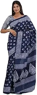 [INDIA MADE] Saree For Women's Block Print Cotton Mulmul Fabric Jaipuri with Blouse Piece UBK-945-10173, Multicolor