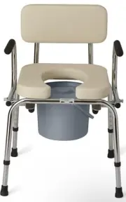 Medline Drop Arm Commode, Padded Seat, 350 lb Capacity, Open Box